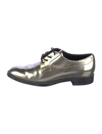 Pre-owned Tod's Patent Leather Oxfords In Blue