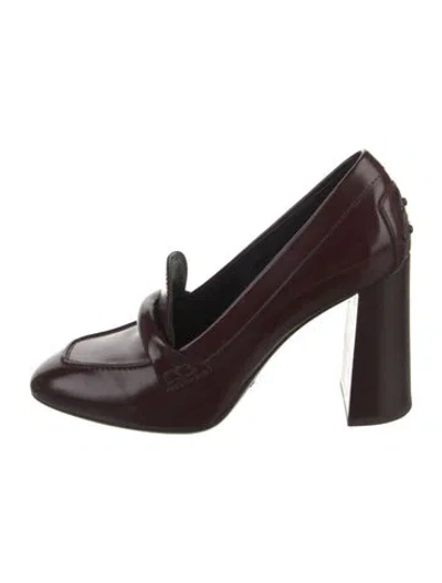 Pre-owned Tod's Patent Leather Pumps In Burgundy