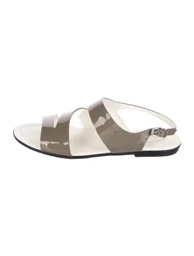 Pre-owned Tod's Patent Leather Sandals In Neutral
