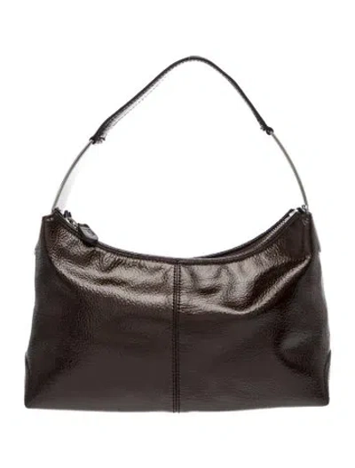 Pre-owned Tod's Patent Leather Shoulder Bag In Brown