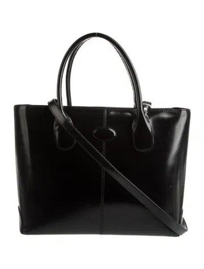 Pre-owned Tod's Patent Leather Top Handle Bag In Black