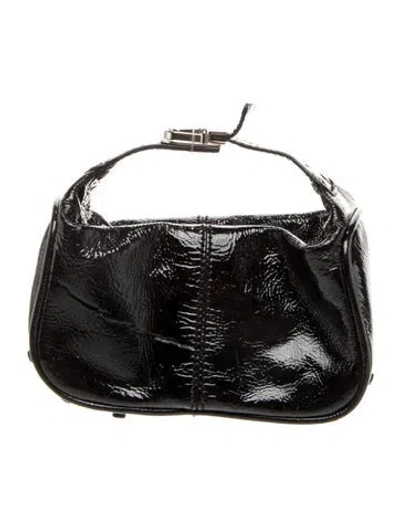 Pre-owned Tod's Patent Leather Top Handle Bag In Black