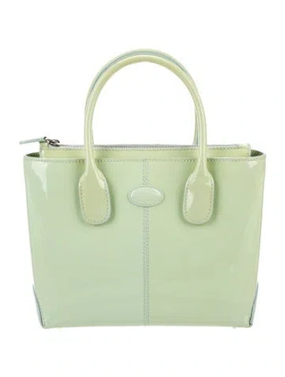Pre-owned Tod's Patent Leather Top Handle Bag In Green