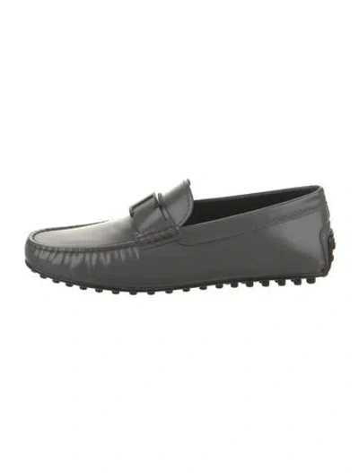 Pre-owned Tod's Patent Leather Whipstitch Trim Drivers In Green