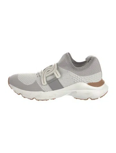Pre-owned Tod's Patterned Athletic Sneakers In White