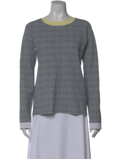 Pre-owned Tod's Patterned Crew Neck Top In Gray