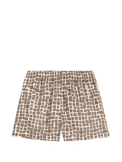 Tod's Patterned Drawstring Shorts In Brown