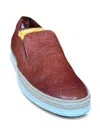 Tod's Patterned Leather Loafers In Purple