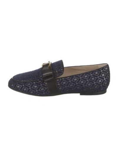 Pre-owned Tod's Patterned Loafers W/ Tags In Blue