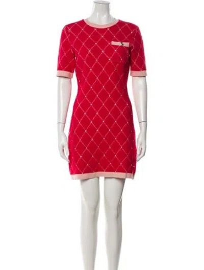 Pre-owned Tod's Patterned Mini Dress In Red