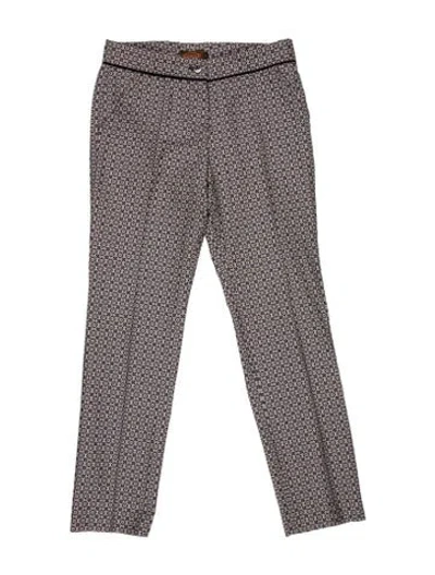 Pre-owned Tod's Patterned Straight Leg Pants In Blue