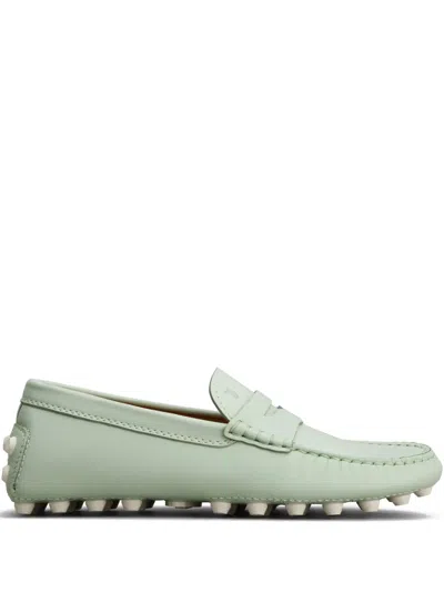 Tod's Pebble-detail Leather Loafers In Green