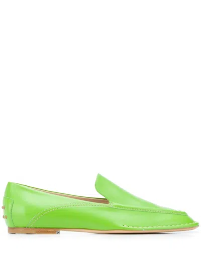 Tod's Pebble Detail Loafers In Green