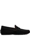 Tod's Pebble-detail Suede Loafers In Black
