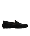 Tod's Pebble-detail Suede Loafers In Black