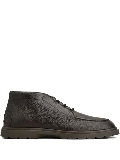 Tod's Pebble-grain Lace-up Boots In Black