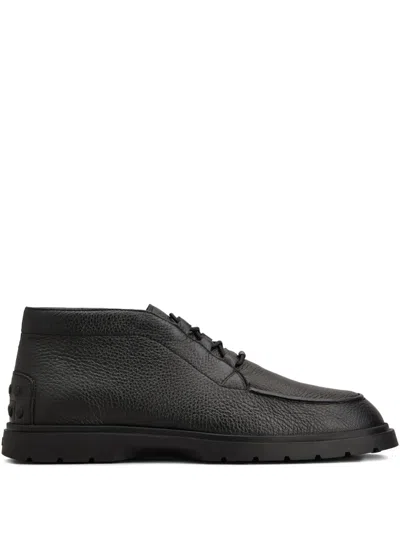 TOD'S PEBBLE-GRAIN LACE-UP BOOTS