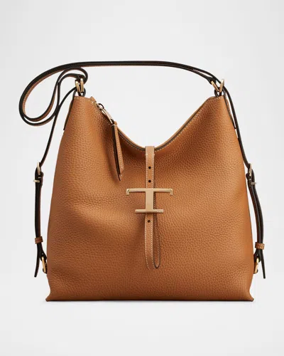 Tod's Pebble Leather Shoulder Bag In Brown