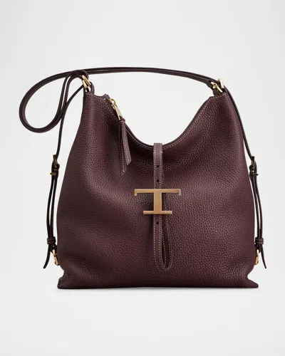 Tod's Pebble Leather Shoulder Bag In Brown