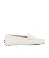 Tod's New Gommini Loafers In Hammered Leather With Sleeper In White
