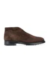 Tod's Suede Leather Ankle Boot Shoes In Brown