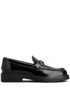 Tod's Penny Bar Leather Loafers With Logo In Black