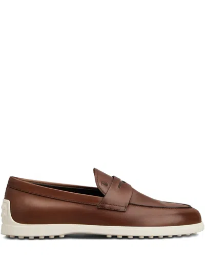 Tod's Penny-bar Loafers In Brown