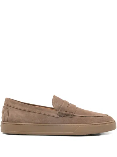 Tod's Penny Bar Loafers In Neutral