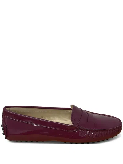Tod's Penny-detail Gommini Loafers In Purple