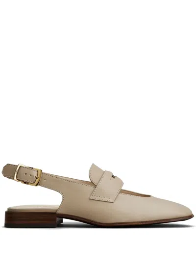 Tod's Woman Ballet Flats Khaki Size 7 Leather In Neutral