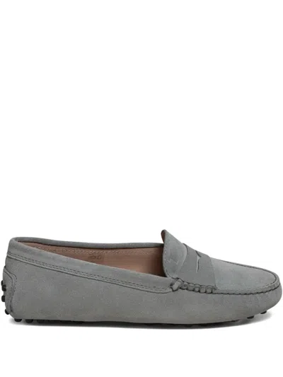 Tod's Penny-detail Loafers In Gray