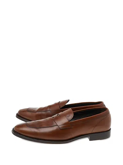 Pre-owned Tod's Penny Keeper Loafers In Brown