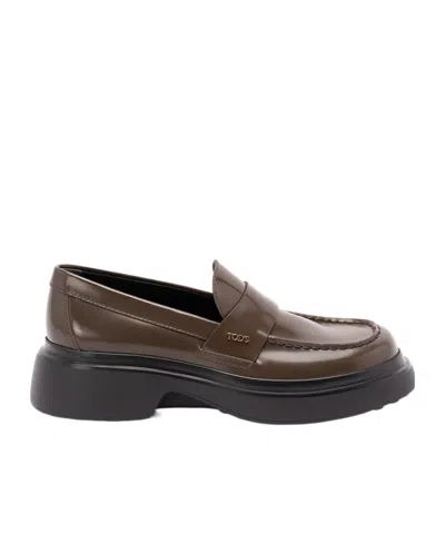 Tod's Penny-leather Loafers In Black
