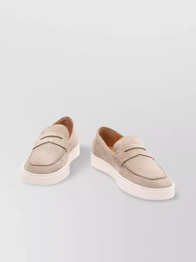 Tod's Penny Slot Detail Slip-on Suede Loafers In Brown