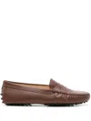 Tod's Penny Slot Leather Loafers In Brown