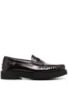 Tod's Penny-slot Leather Loafers In Red