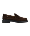 Tod's Brown Africa Suede Leather Loafers In Black