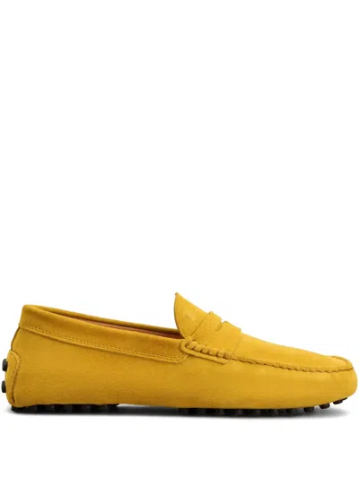 Tod's Penny-slot Suede Loafers In Yellow