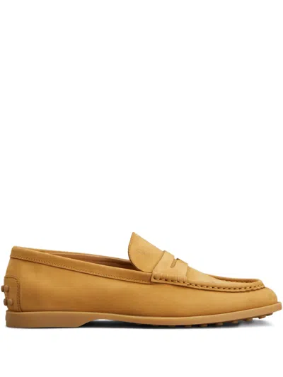 Tod's Penny-strap Driving Loafers In Yellow