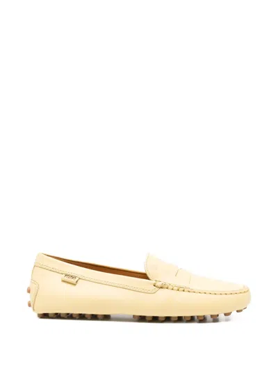 Tod's Penny-strap Leather Loafers In Yellow