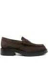 Tod's Penny Suede Loafers In Brown