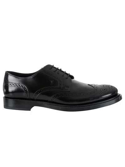 Tod's Perforated Derby Shoes Tods In Black