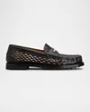 Tod's Hand-stitched Perforated Calfskin Loafers With Rubber Sole In Nero