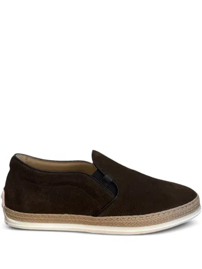 Tod's Perforated Loafers In Brown