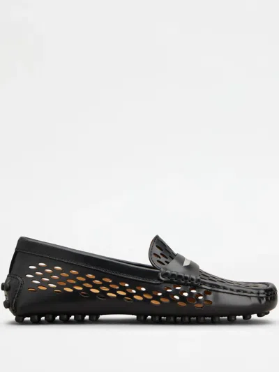 Tod's Kate Rhinestone-embellished Suede Loafers In Black