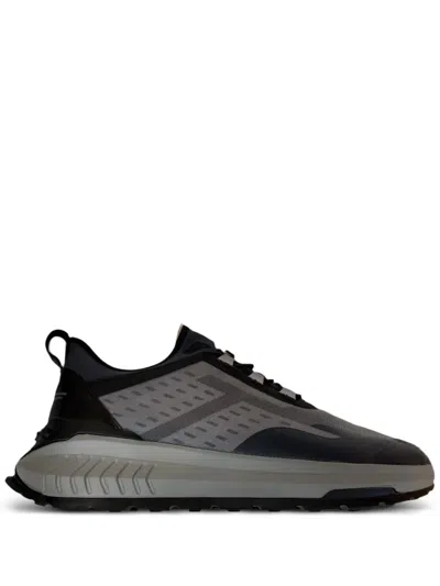 Tod's Perforated Panelled Sneakers In Black