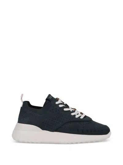 Tod's Perforated-details Lace-up Panelled Sneakers In Blue