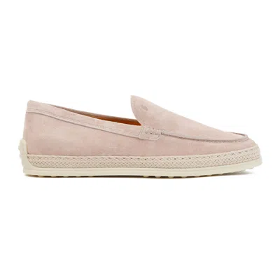 Tod's Pink & Purple Suede Moccasins For Women