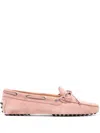Tod's Suede Loafers Shoes In Pink