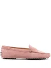 Tod's Tods Womens Tan Mocassino Gommini Suede Driving Shoes In Pink
